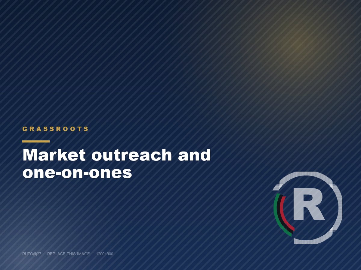 Market outreach and one-on-ones